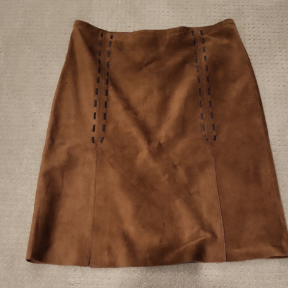 Kenneth Cole Brown Suede Skirt